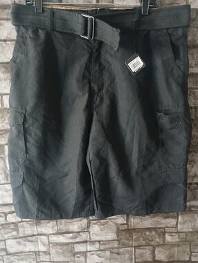 Airwalk Black Cargo Shorts with Web Belt